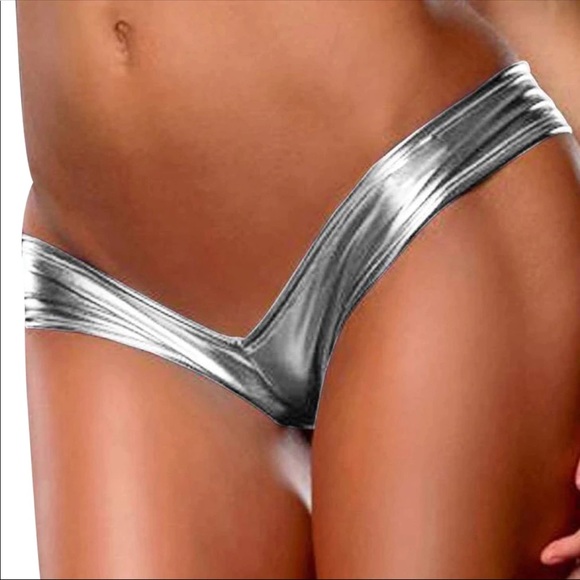 Liquid Latex Metallic Panties Small or Extra Small Lingerie EDC Rave Sexy - Picture 3 of 16